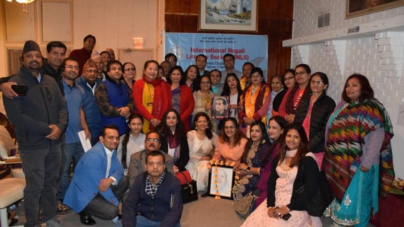 कोलोराडोमा लक्ष्मी जयन्ती संगै साहित्यकार उपमा आचार्य सम्मानीत