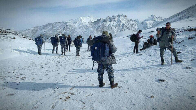 चीनसँगको सीमा जोडिएको हिल्सामा माइनस सात डिग्रीसम्मको तापक्रममा गस्ती